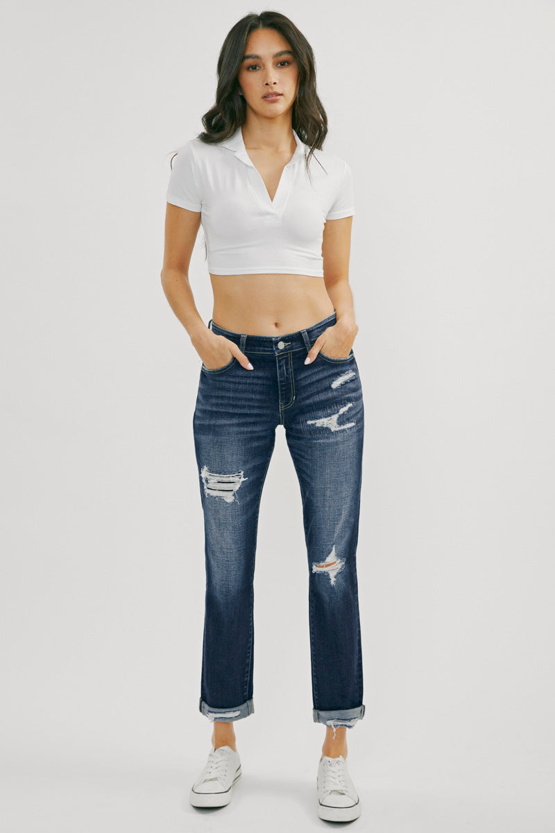 Aries Mid Rise Boyfriend Jeans