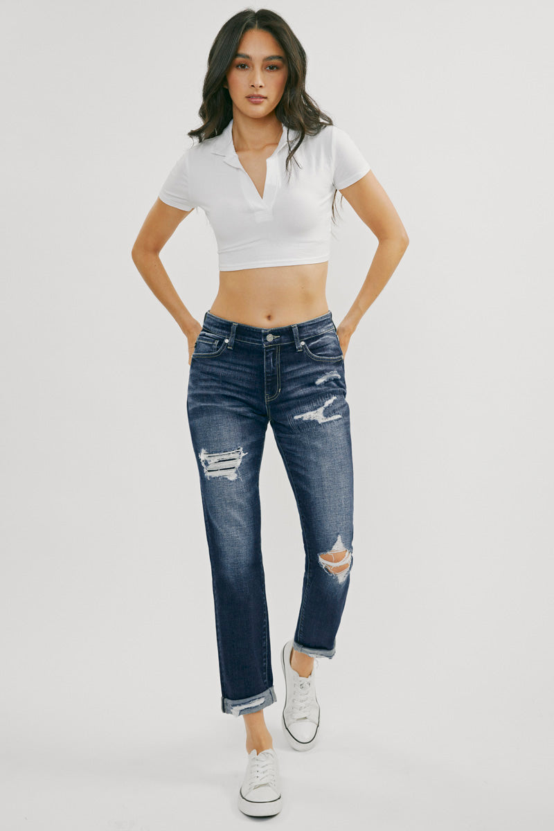 Aries Mid Rise Boyfriend Jeans