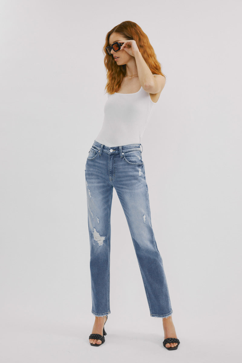 Mariko High Rise Slim Straight Jeans
