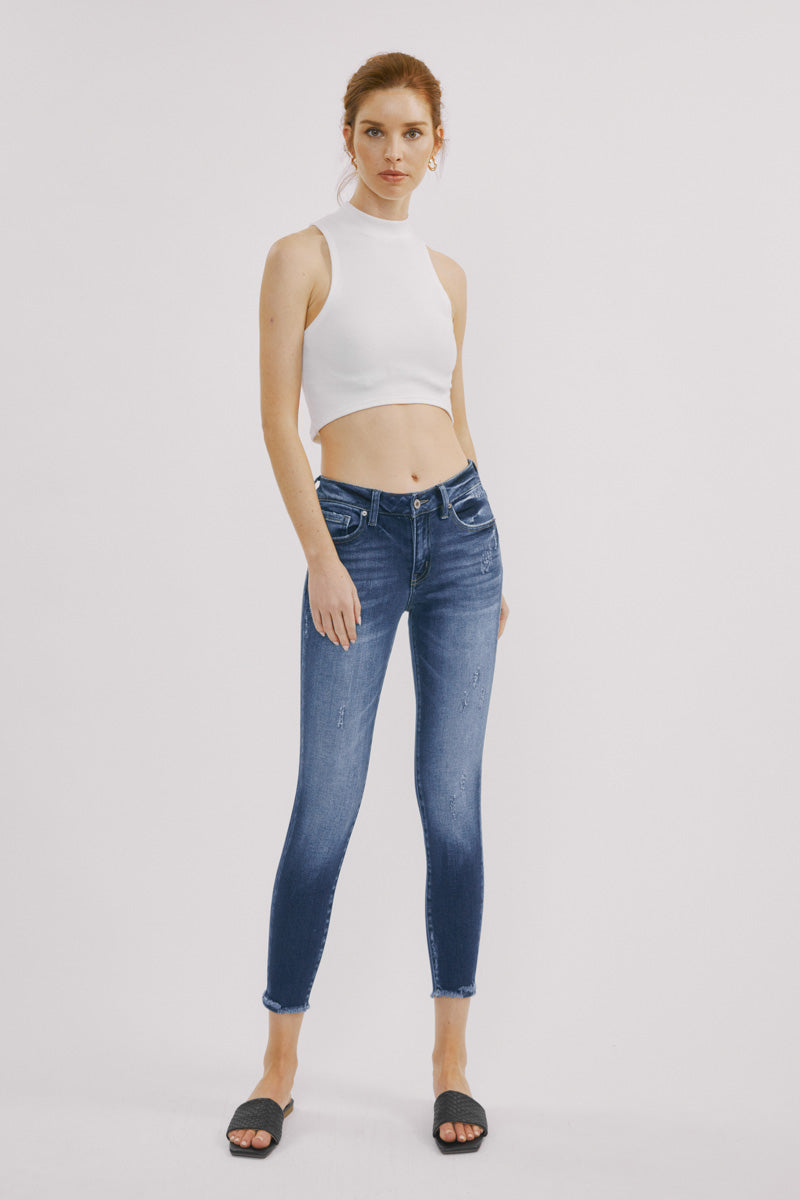 Landon Mid Rise Ankle Skinny Jeans