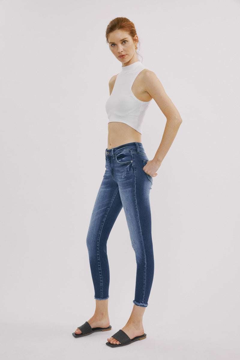 Landon Mid Rise Ankle Skinny Jeans