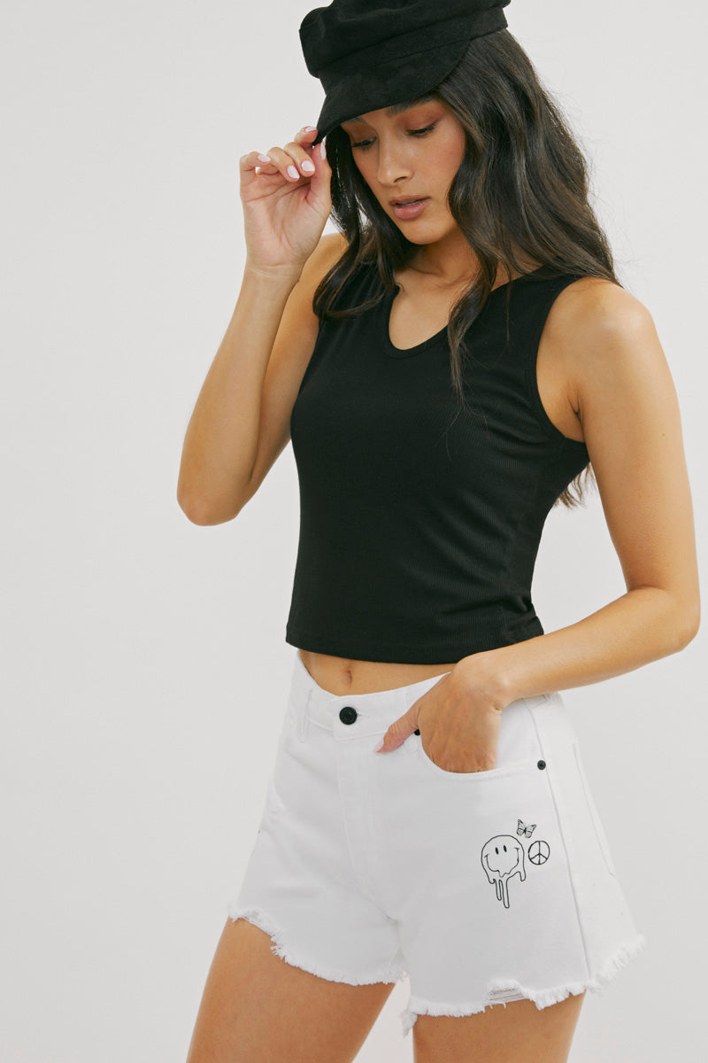 Ambrosia High Rise Mom Shorts