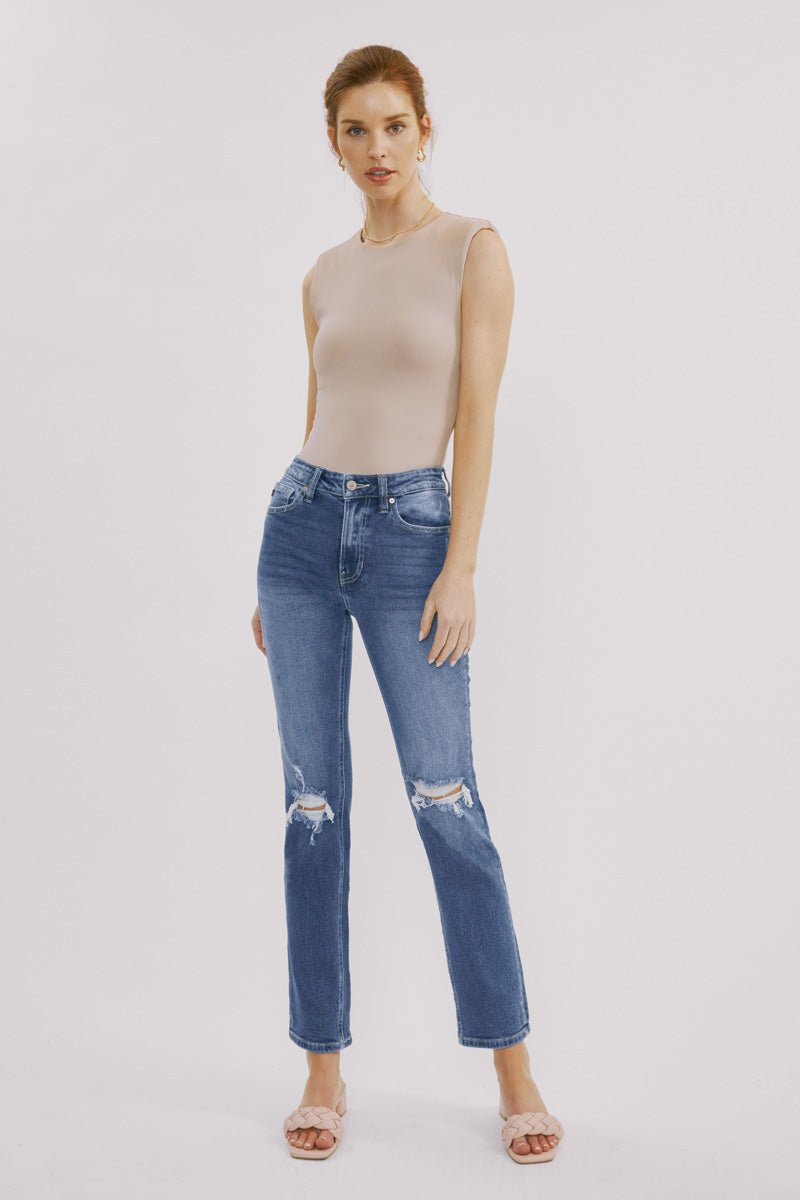 Sultana High Rise Slim Straight Jeans