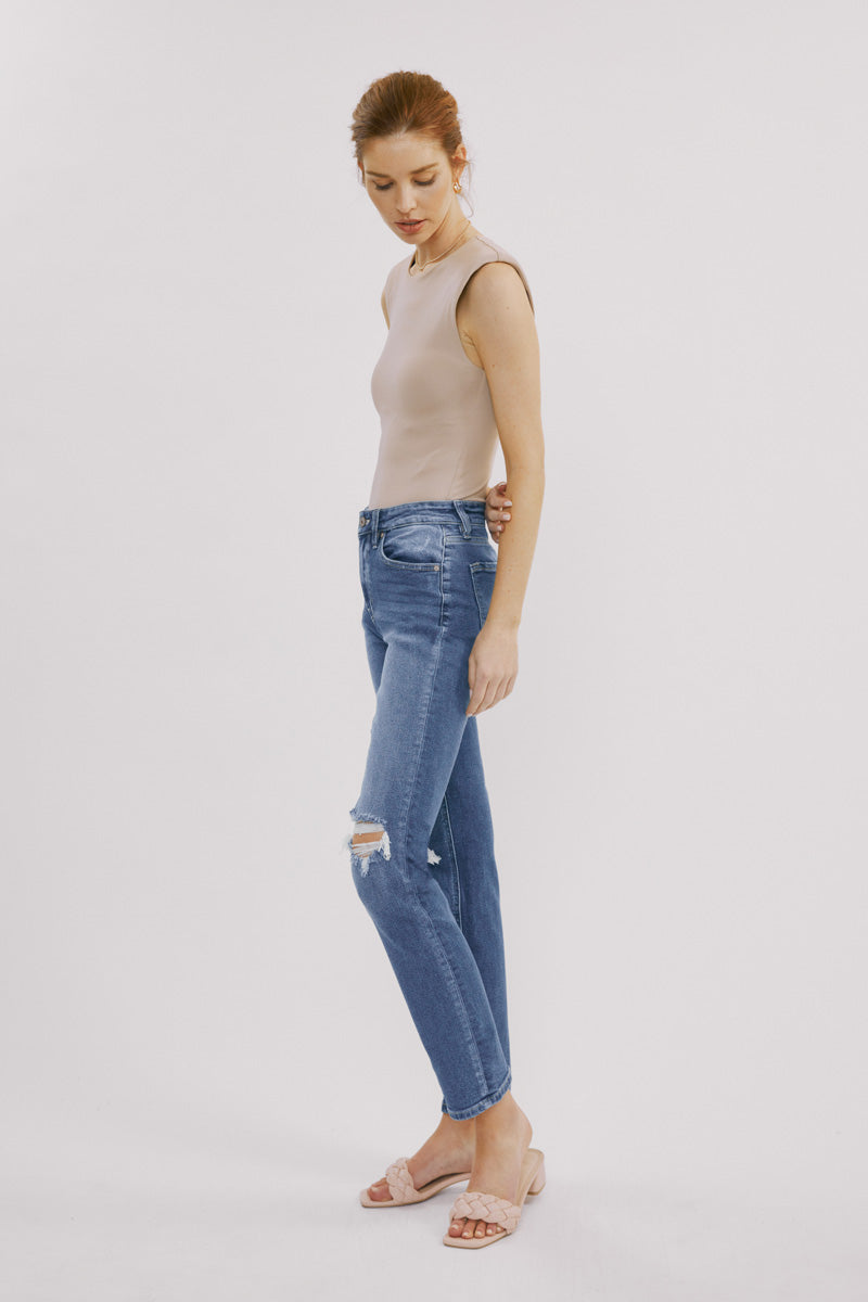 Sultana High Rise Slim Straight Jeans