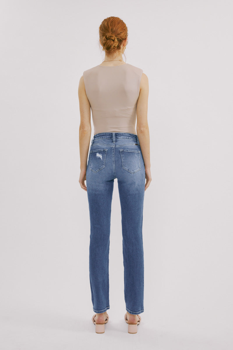 Sultana High Rise Slim Straight Jeans