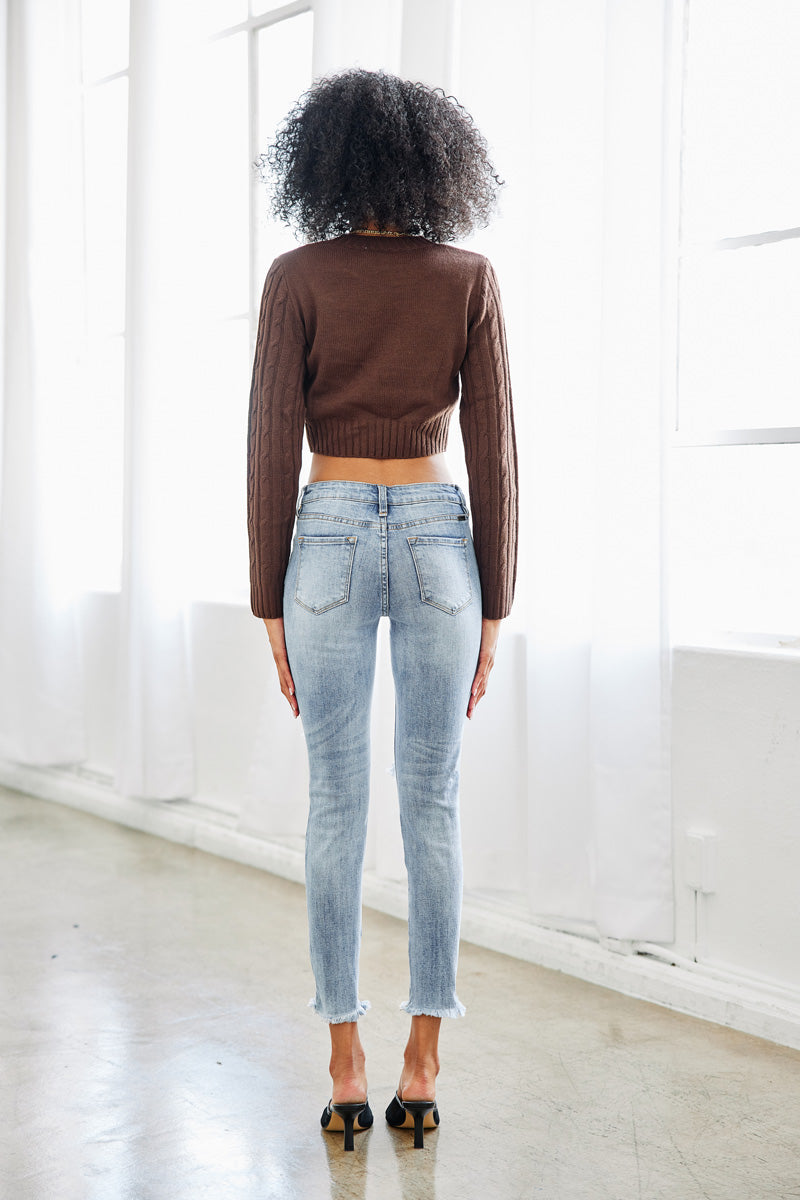 Augustina Mid Rise Ankle Skinny Jeans
