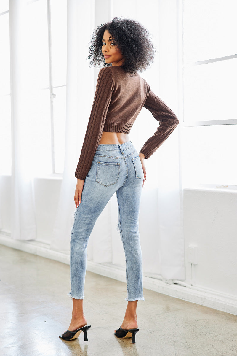 Augustina Mid Rise Ankle Skinny Jeans