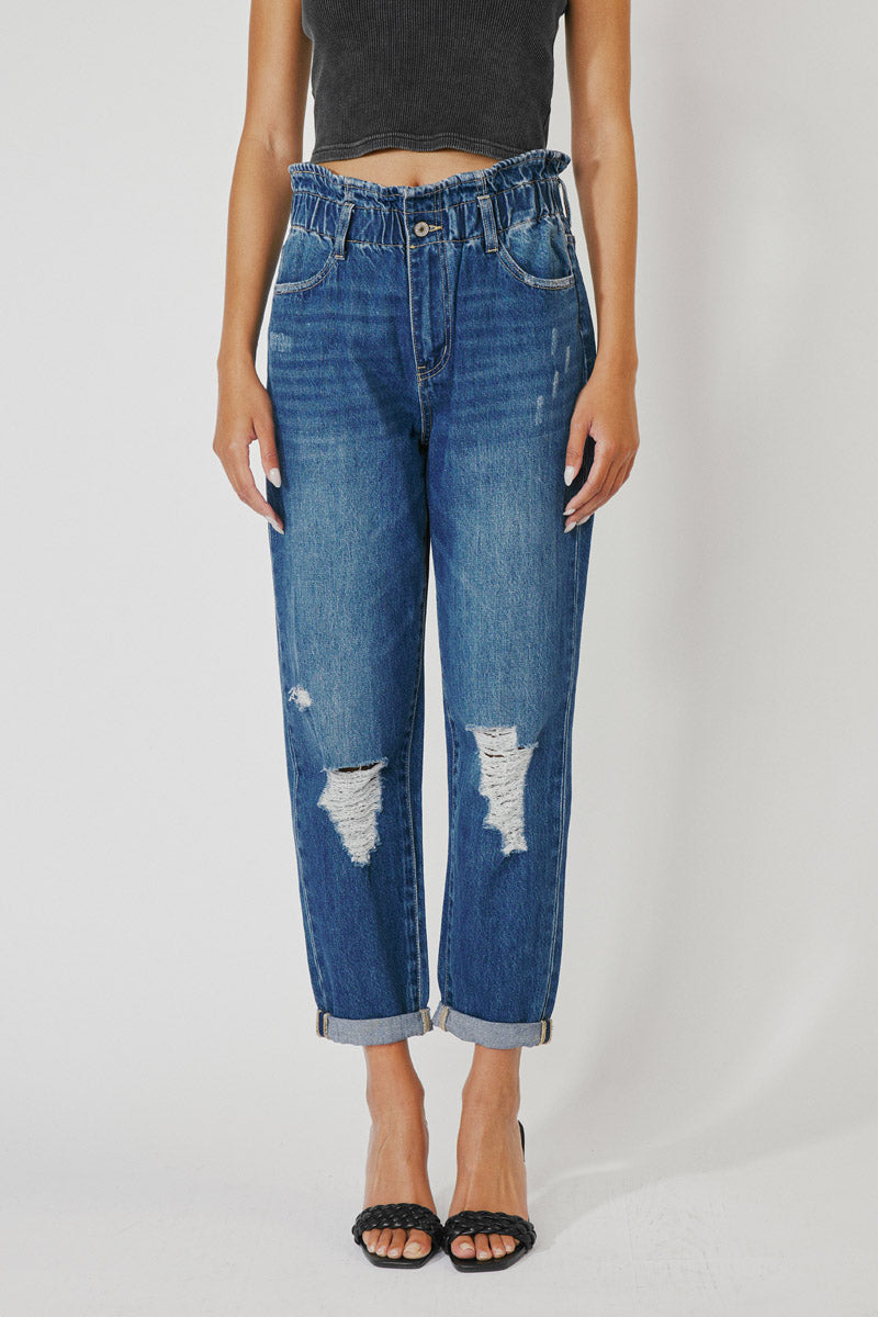 Olivia Ultra High Rise Paperbag Boyfriend Jeans