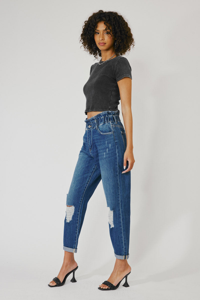 Olivia Ultra High Rise Paperbag Boyfriend Jeans