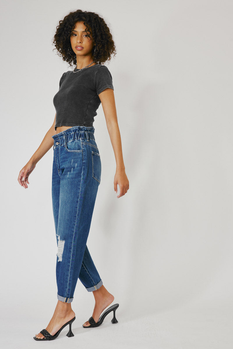 Olivia Ultra High Rise Paperbag Boyfriend Jeans