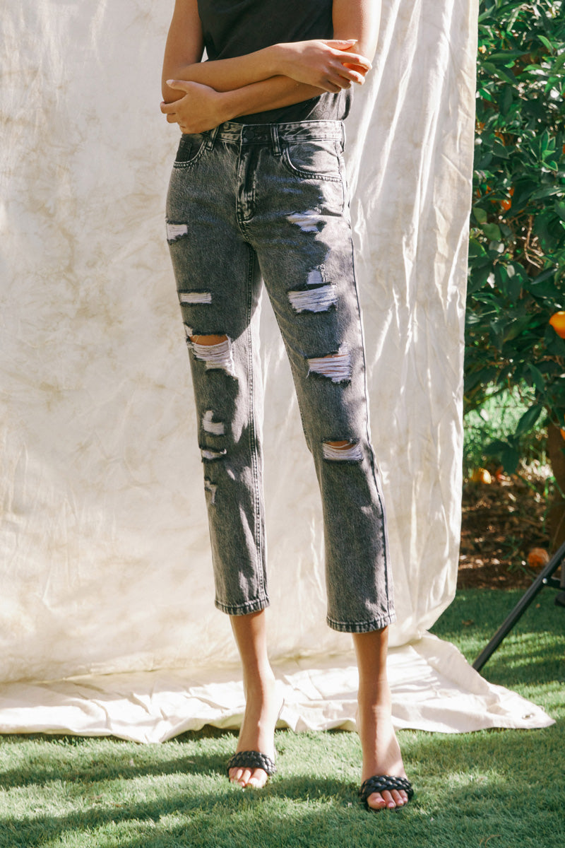 Rita High Rise Slim Straight Jeans