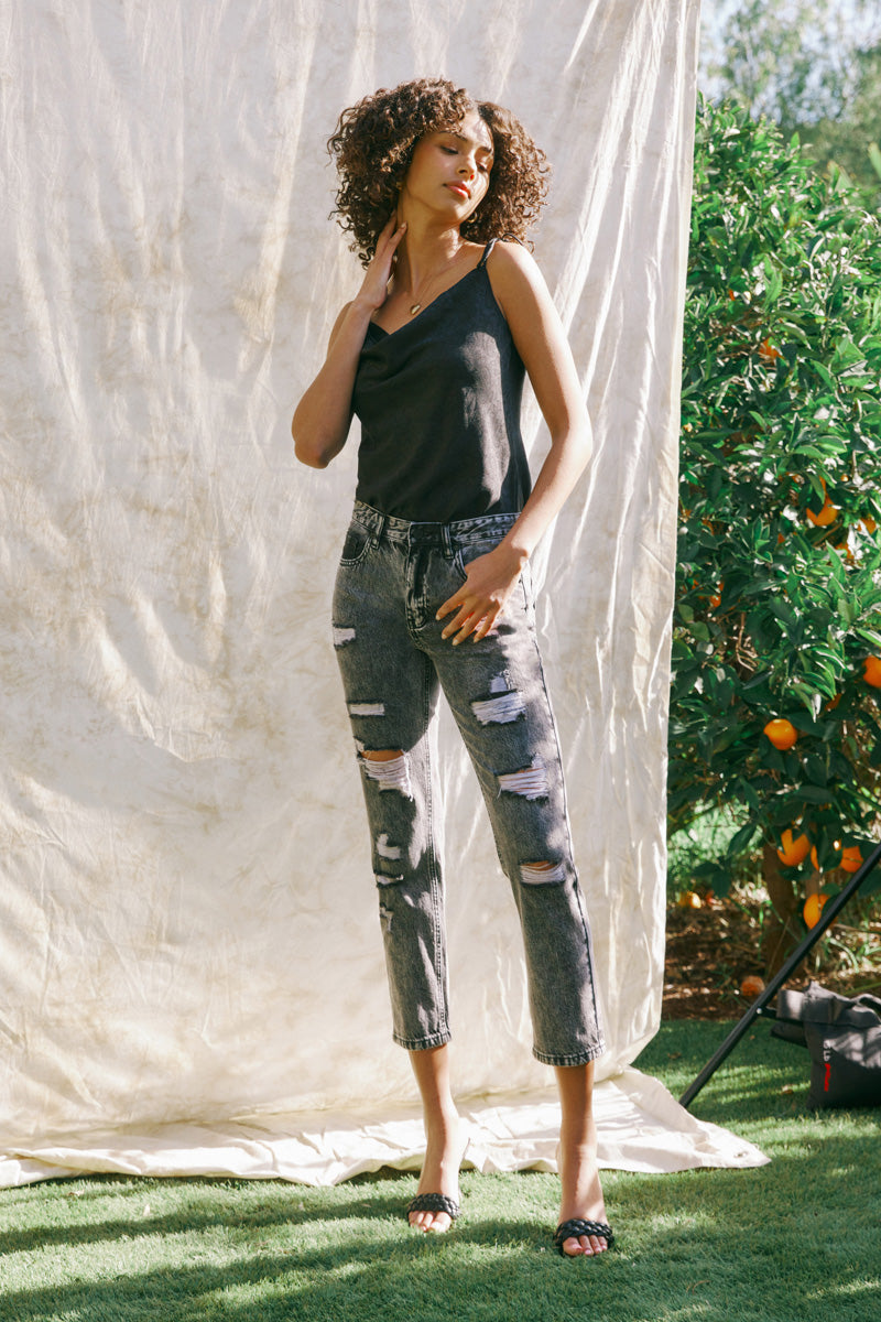 Rita High Rise Slim Straight Jeans