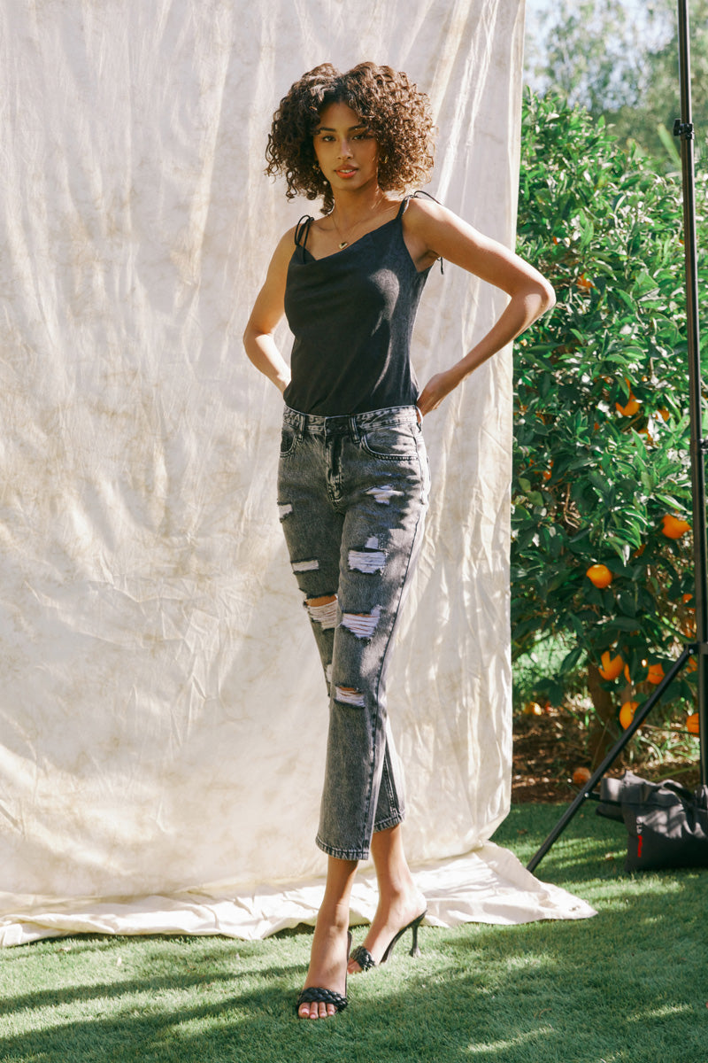 Rita High Rise Slim Straight Jeans