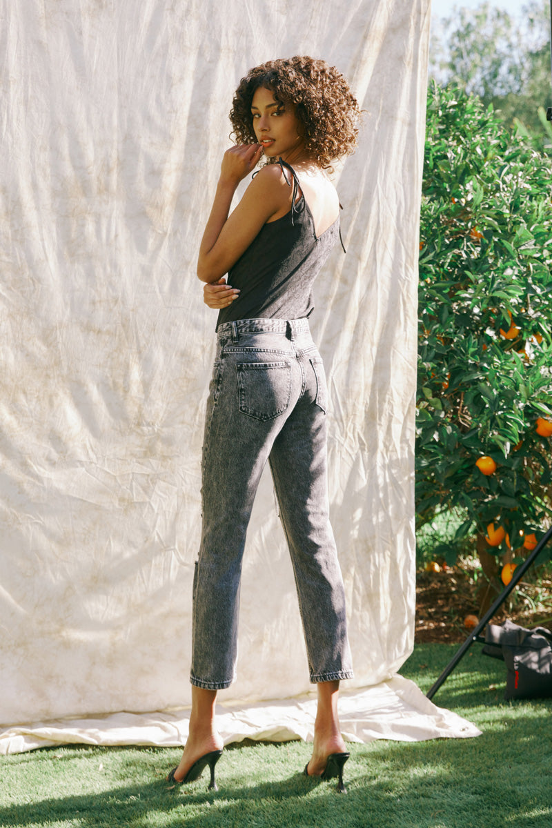 Rita High Rise Slim Straight Jeans