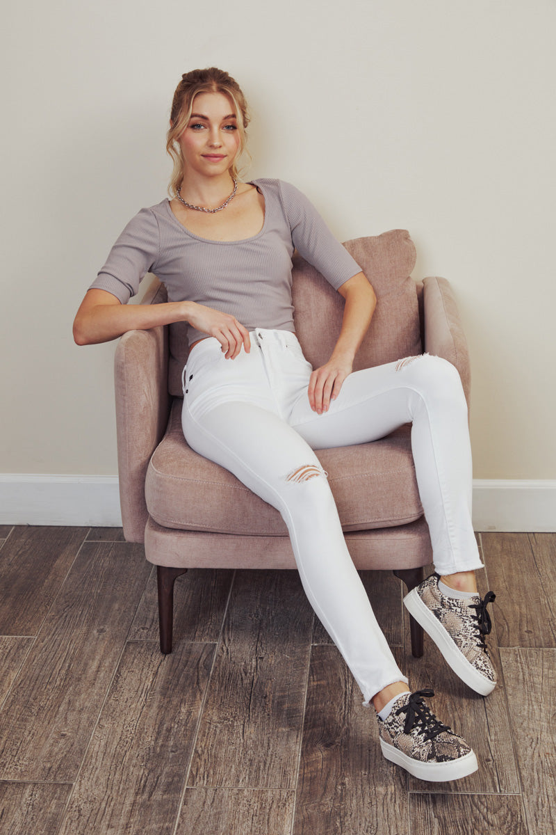 Alabaster High Rise Super Skinny Jeans