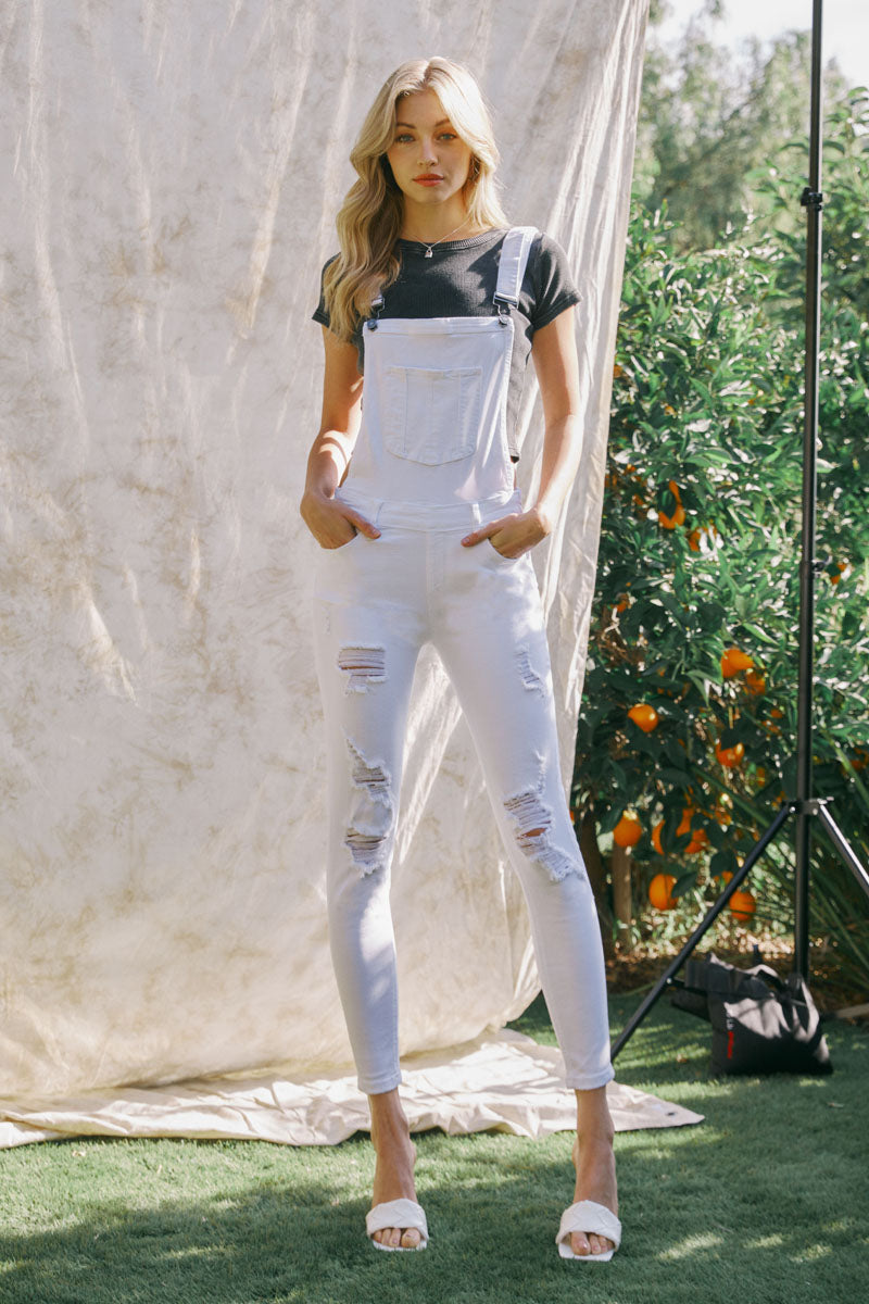 Topanga High Rise Ankle Skinny Overalls