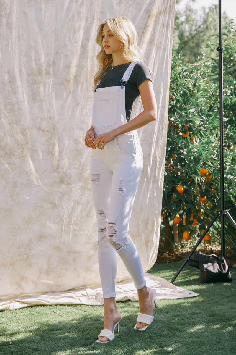 Topanga High Rise Ankle Skinny Overalls