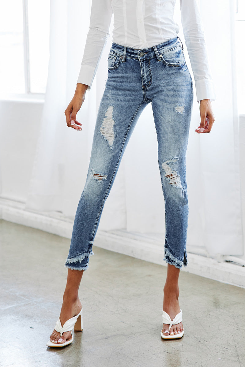 Nala Mid Rise Ankle Skinny Jeans