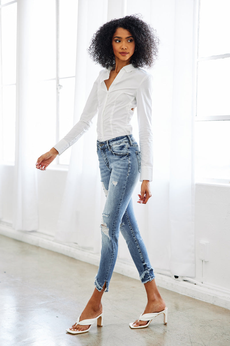 Nala Mid Rise Ankle Skinny Jeans