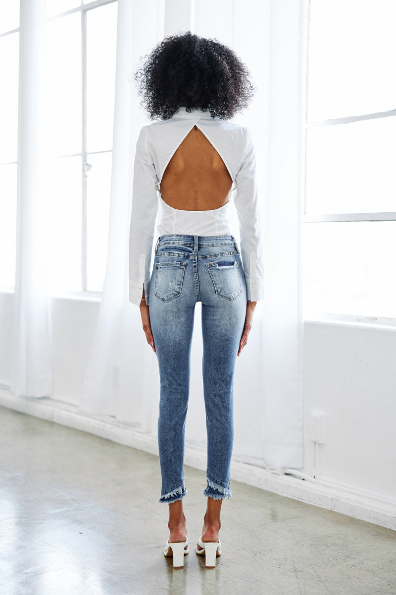 Nala Mid Rise Ankle Skinny Jeans