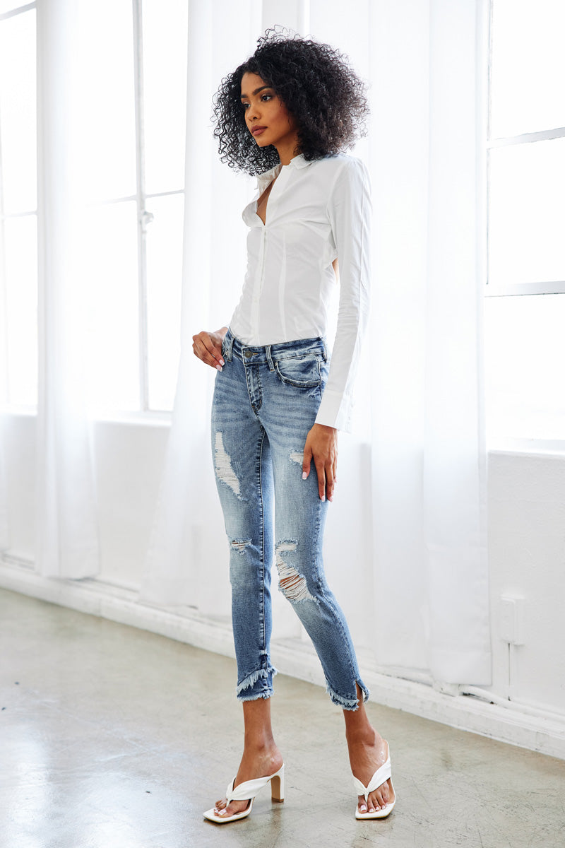 Nala Mid Rise Ankle Skinny Jeans