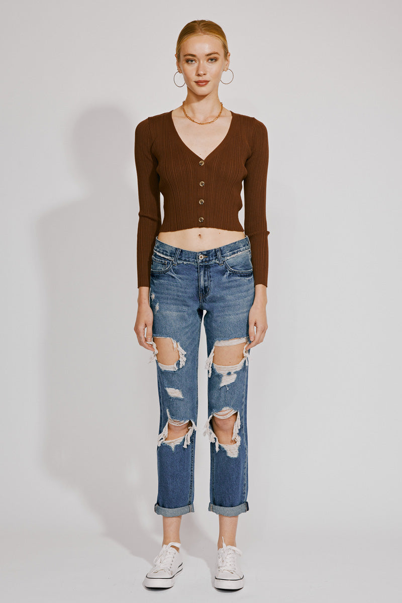 Janelle Mid Rise Boyfriend Jeans
