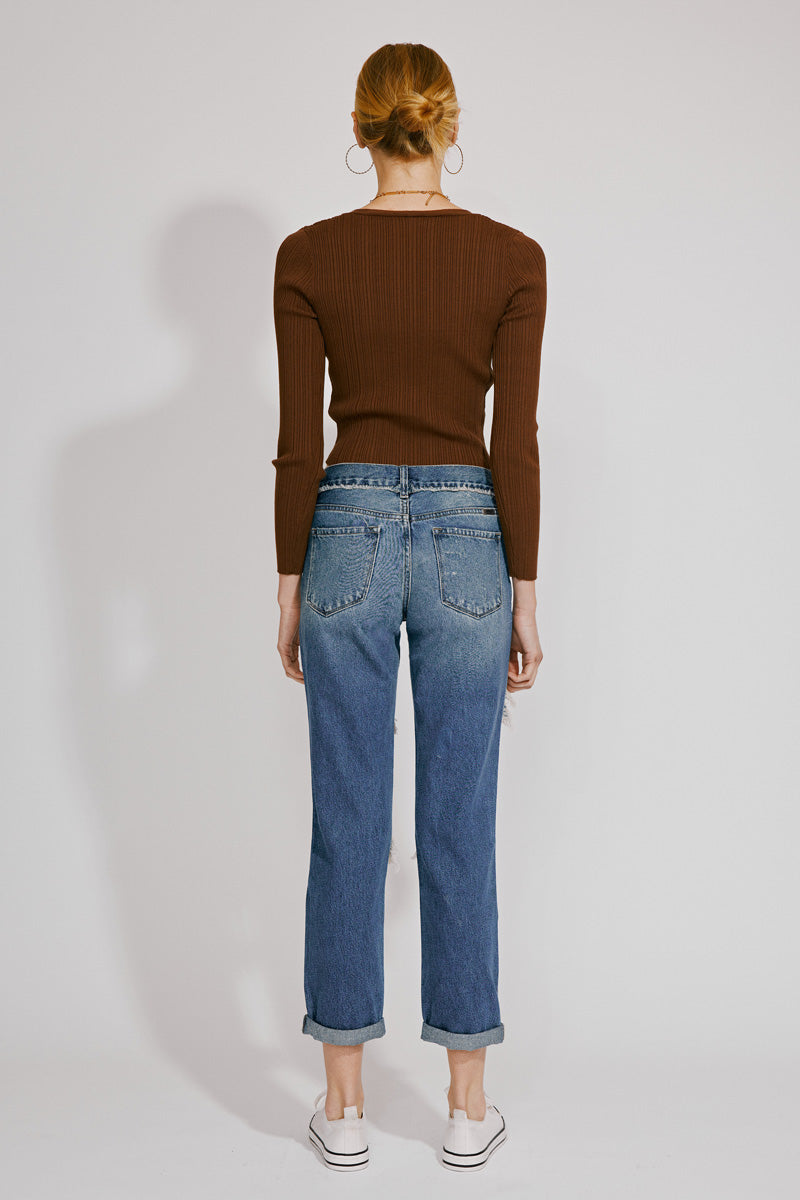 Janelle Mid Rise Boyfriend Jeans