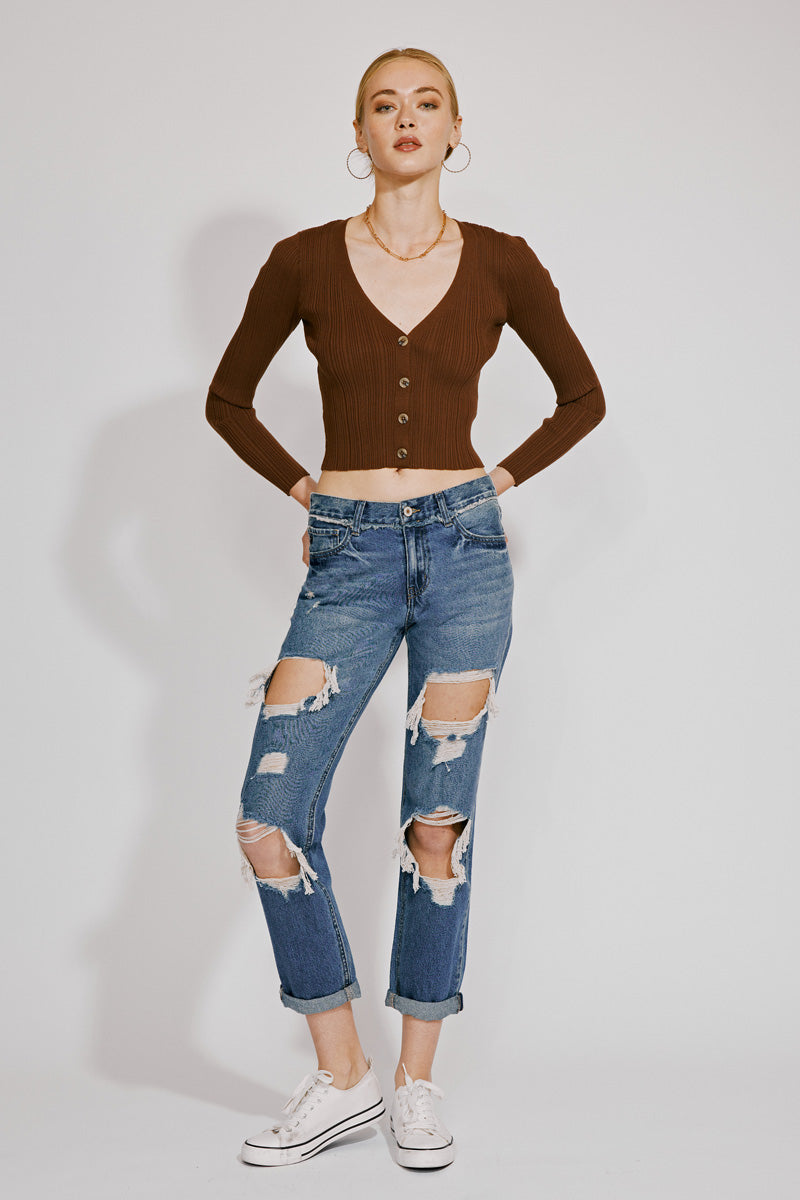 Janelle Mid Rise Boyfriend Jeans