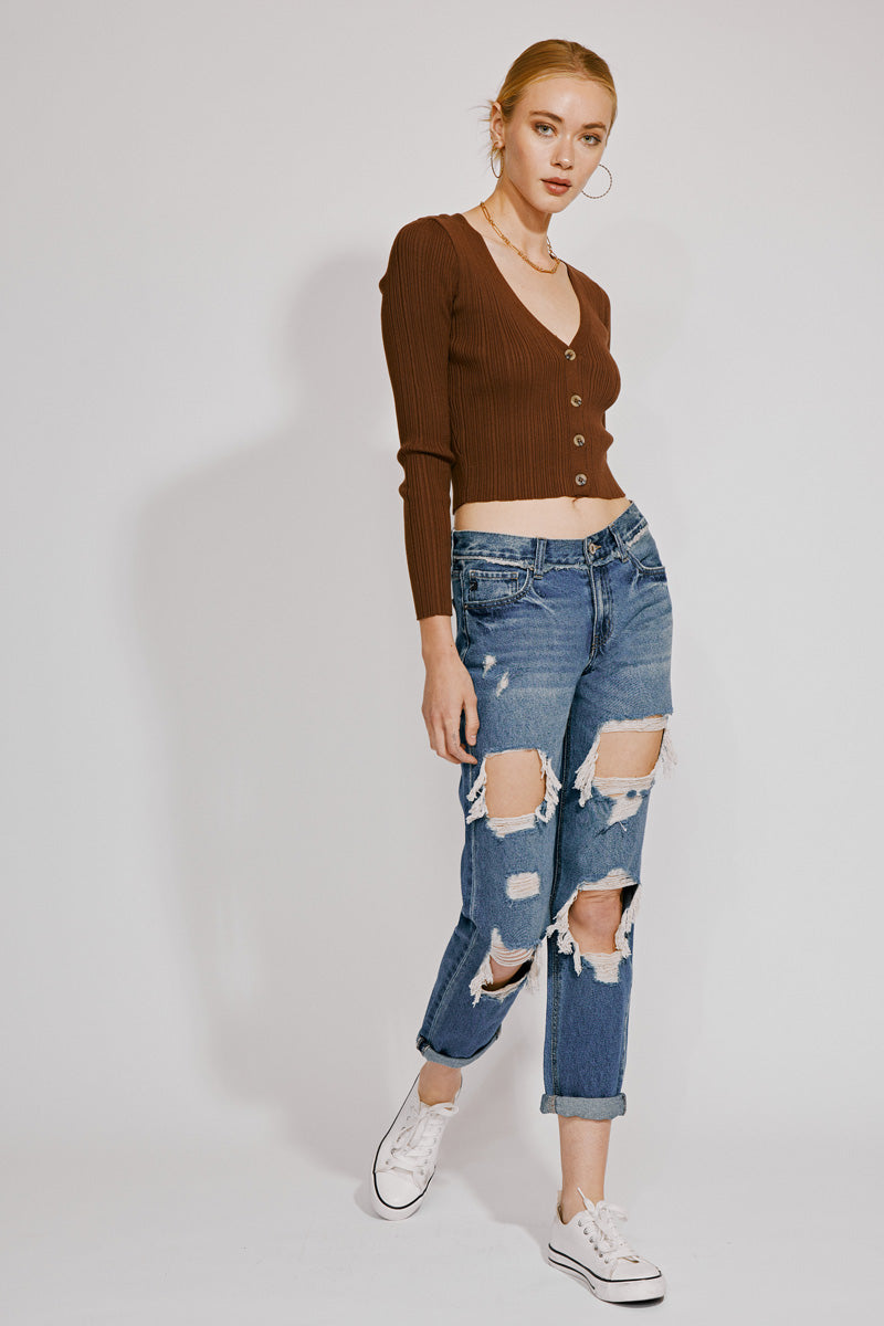 Janelle Mid Rise Boyfriend Jeans