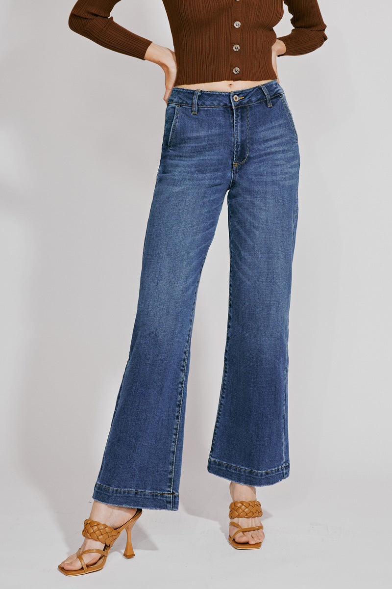 Celine Ultra High Rise Wide Leg Jeans