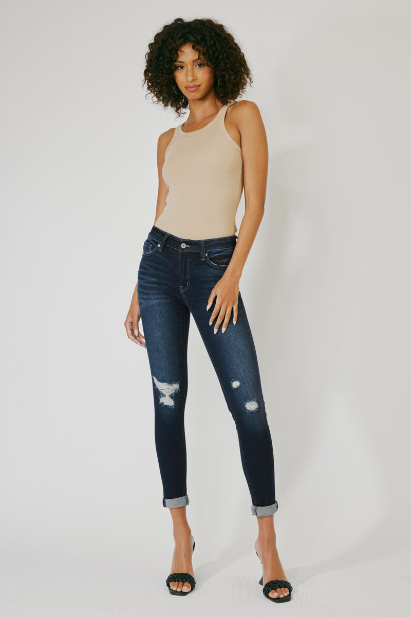 Hudson Mid Rise Ankle Skinny Jeans