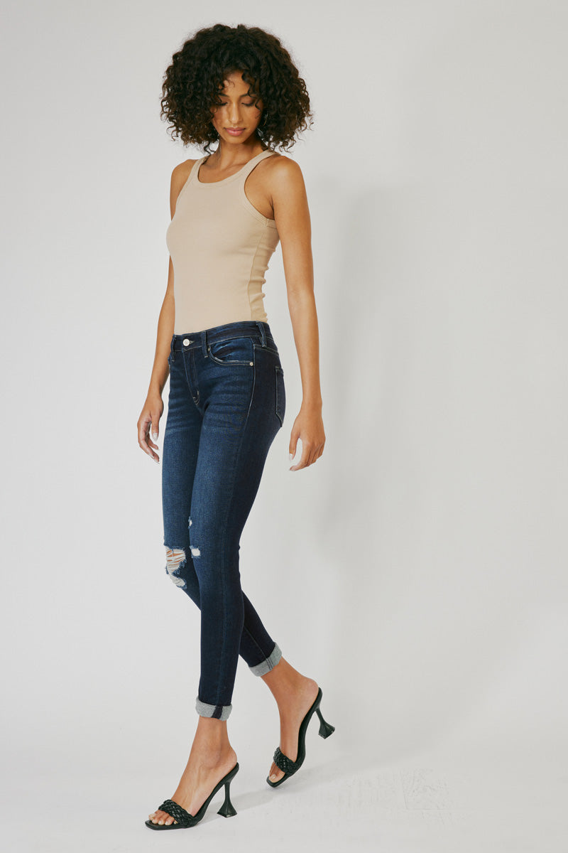 Hudson Mid Rise Ankle Skinny Jeans