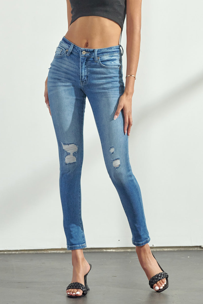 Hudson Mid Rise Ankle Skinny Jeans