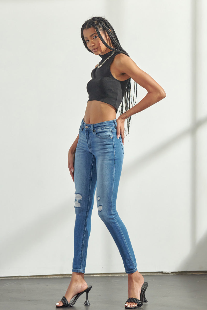 Hudson Mid Rise Ankle Skinny Jeans