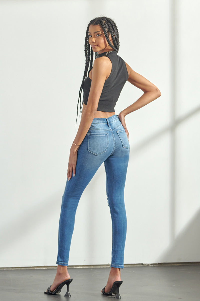 Hudson Mid Rise Ankle Skinny Jeans