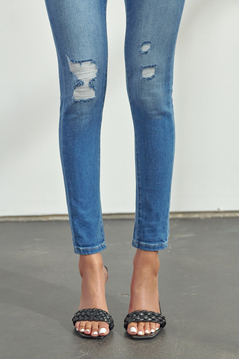 Hudson Mid Rise Ankle Skinny Jeans