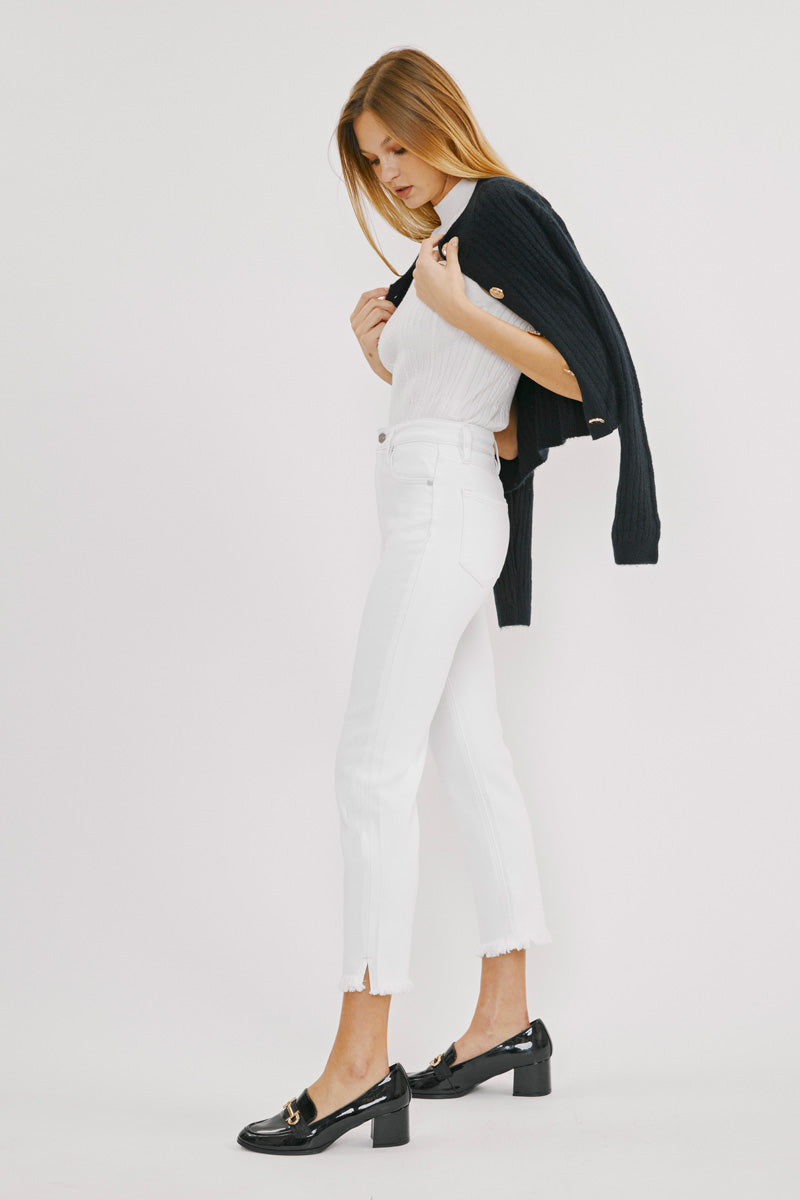Nalene High Rise Slim Straight Jeans