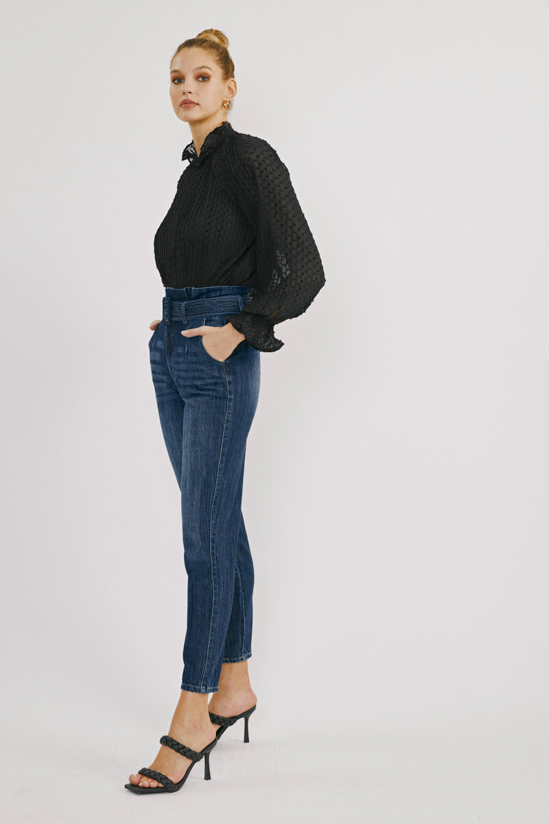 Thalia Ultra High Rise Belted Mom Jeans