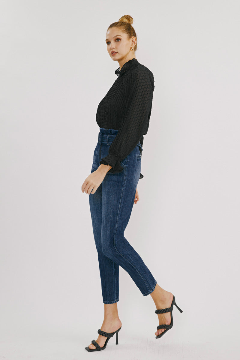 Thalia Ultra High Rise Belted Mom Jeans
