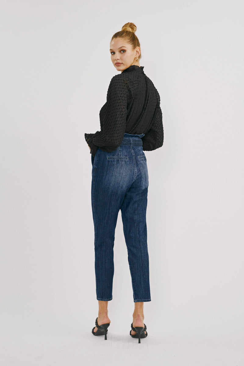 Thalia Ultra High Rise Belted Mom Jeans