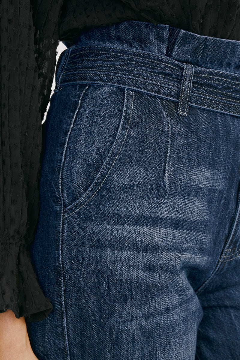 Thalia Ultra High Rise Belted Mom Jeans