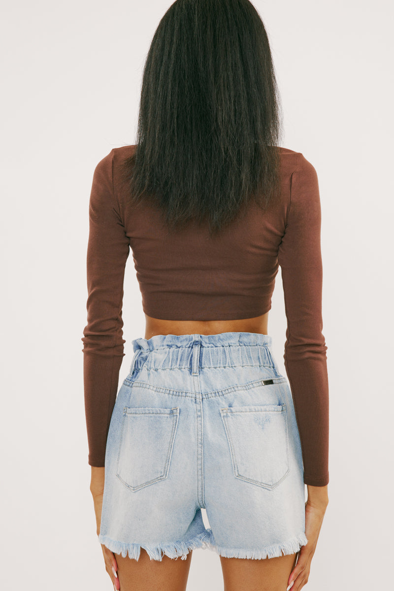 Daelyn Ultra High Rise Paper Bag Shorts