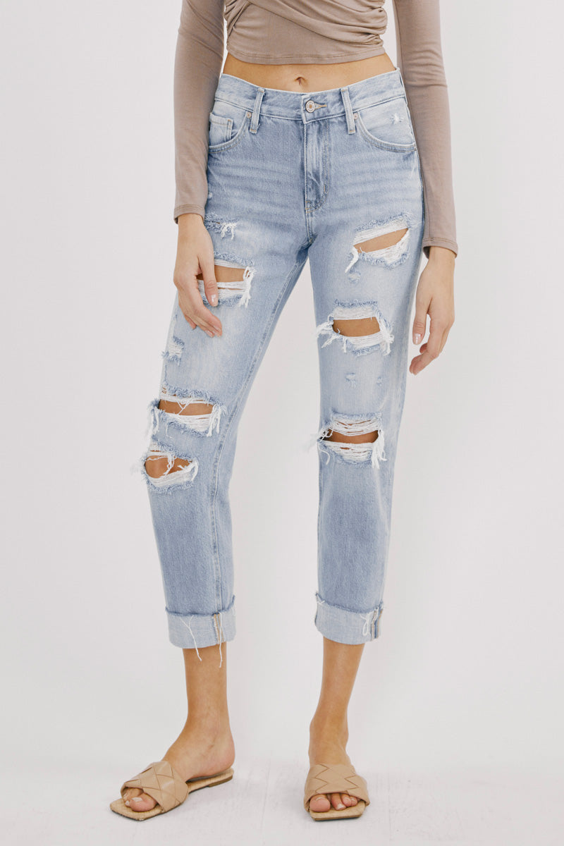Delta Mid Rise Boyfriend Jeans