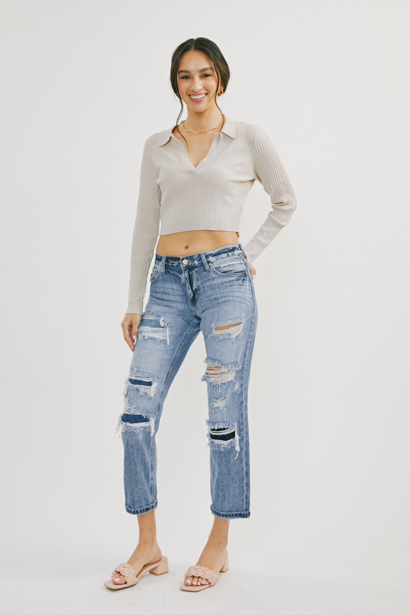 Nicola High Rise Boyfriend Jeans