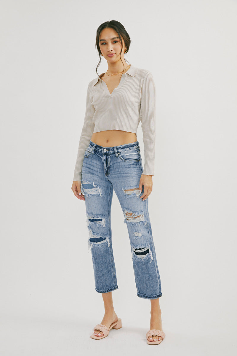 Nicola High Rise Boyfriend Jeans