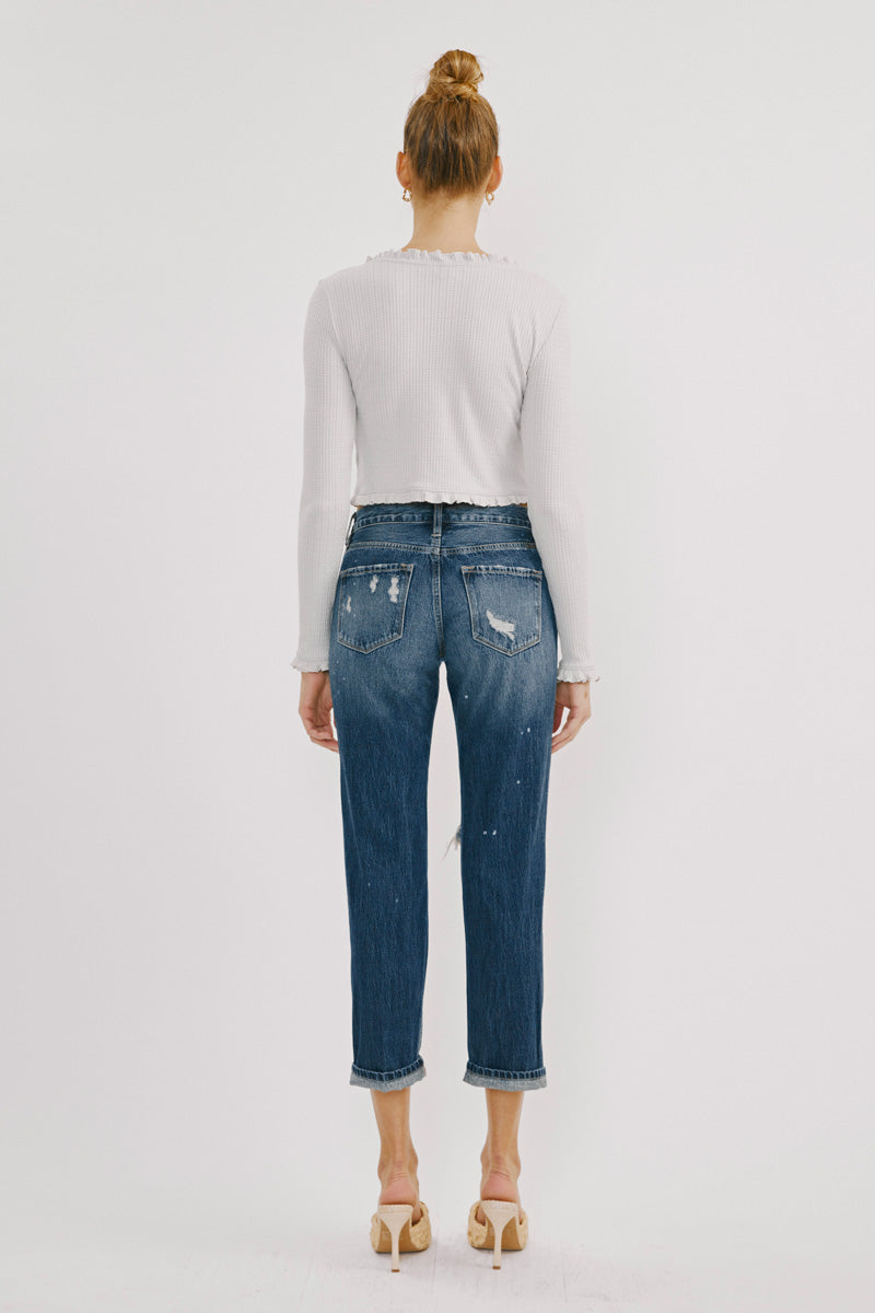 Charlize Mid Rise Boyfriend Jeans