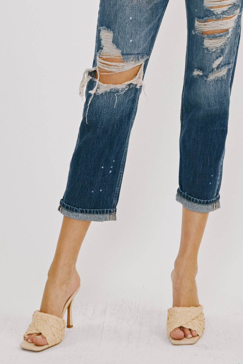 Charlize Mid Rise Boyfriend Jeans