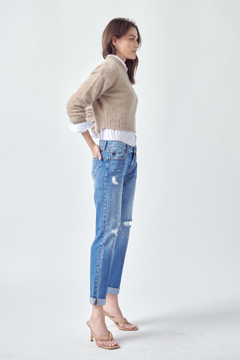 Zyra Mid Rise Boyfriend Jeans