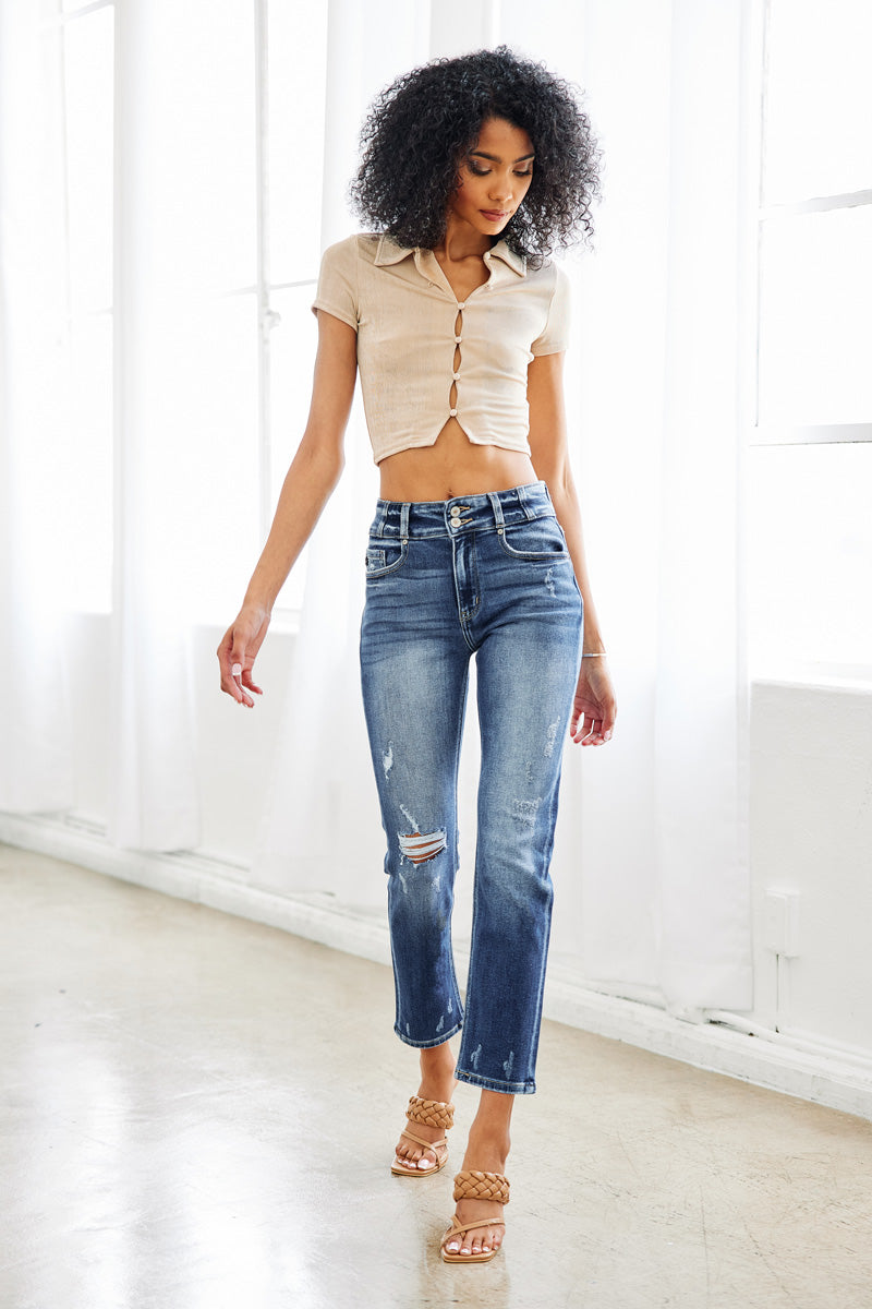 Alanis High Rise Straight Leg Jeans