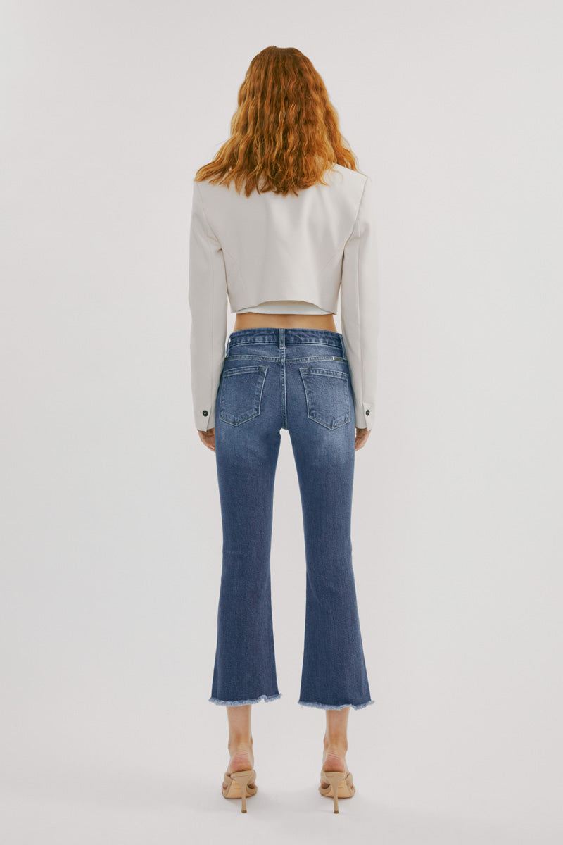 Aida Mid Rise Cropped Flare Jeans